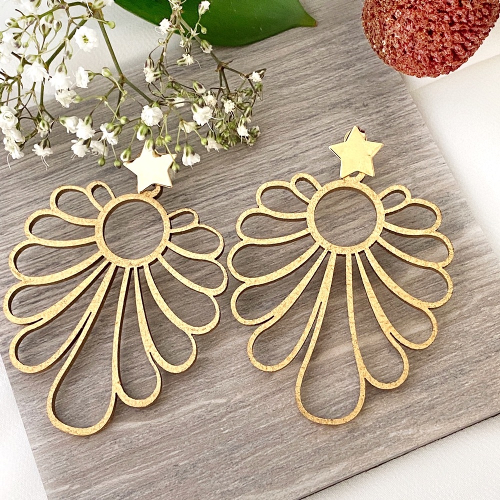 Cute Dangle Wood Earrings